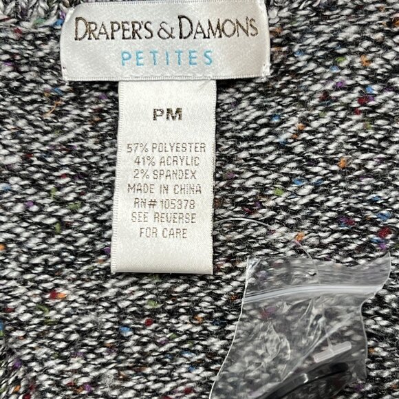 Drapers‎ Damons Sweater Jacket Womens PM Marbled Gray Mock Neck Classic Office - Picture 7 of 7